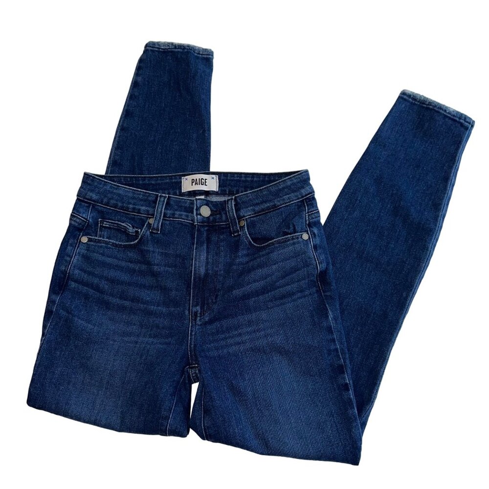 PAIGE “Hoxton” Medium-Blue Skinny Ankle Jeans. Super soft. Like new!